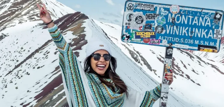 Snow on Rainbow Mountain