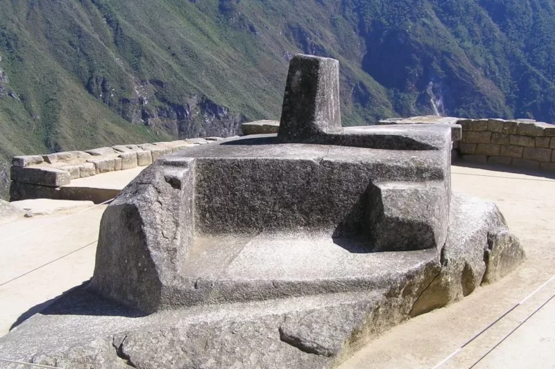 Intihuatana Stone at Machu Picchu Peru
